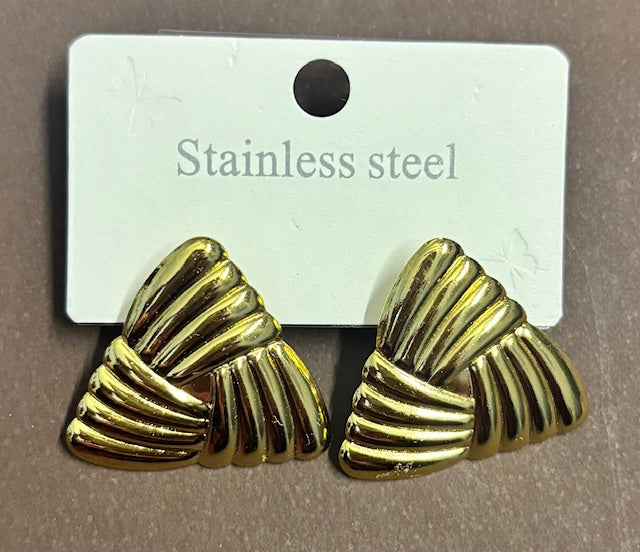 Gold Stainless Steel Knot Stud Earrings