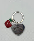 Heart and Apple Metal Teacher's Day Keychain