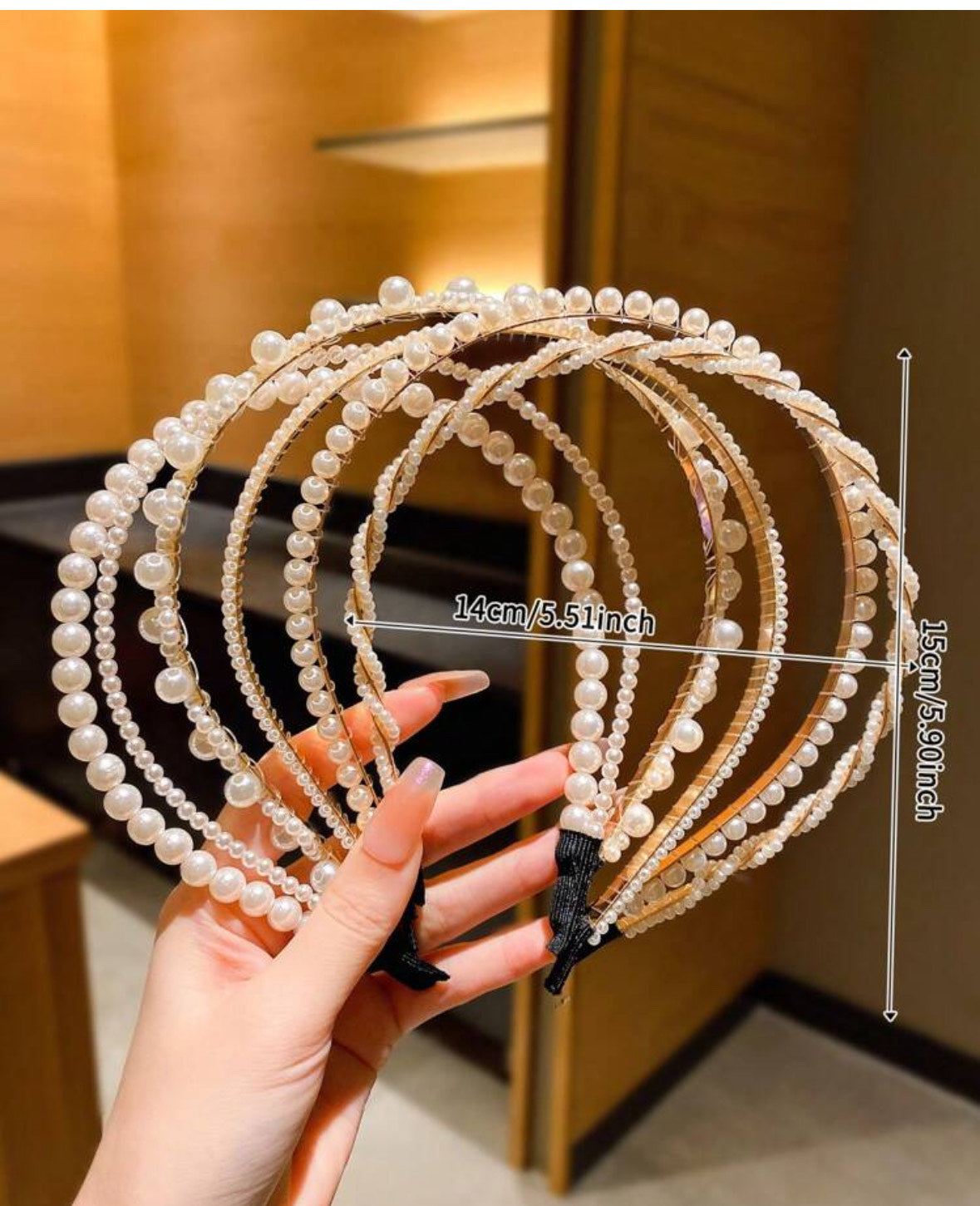 Set of Five Pearl Hairbands