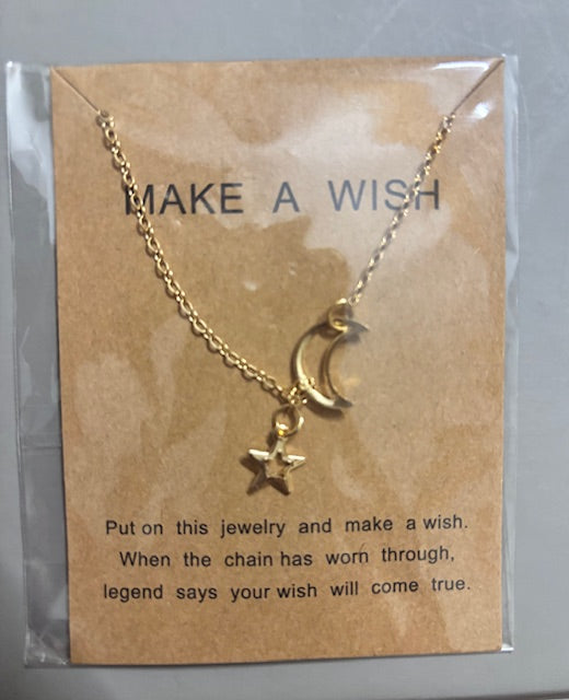Make A Wish Moon & Star Necklace