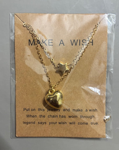 Make A Wish Layered Heart & Star Necklace