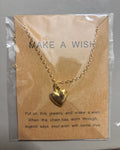 Make A Wish Gold Heart Necklace