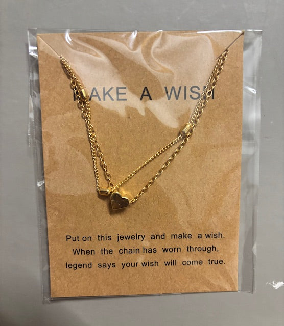 Make A Wish Layered Heart Necklace