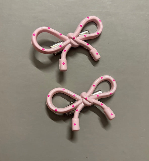 Light Pink Bow Clips