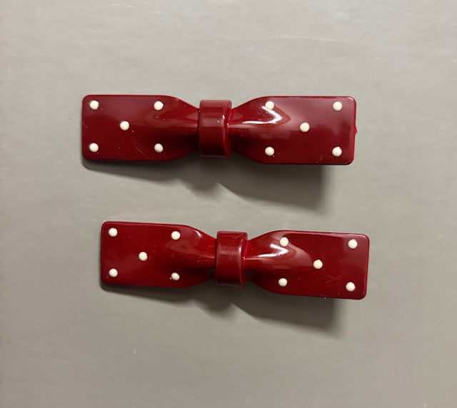 Red Bow Clips