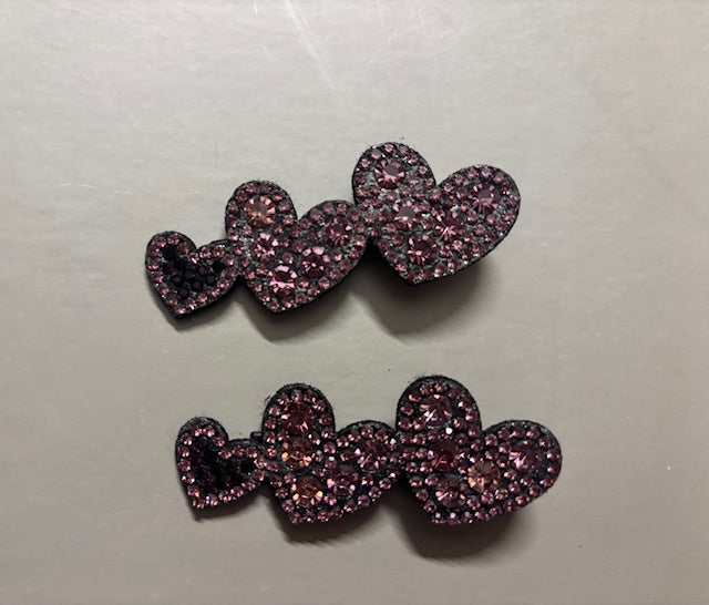 Heart shaped Hair Clips - Pink