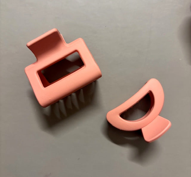 Pack of 2 Peach Hair Claws