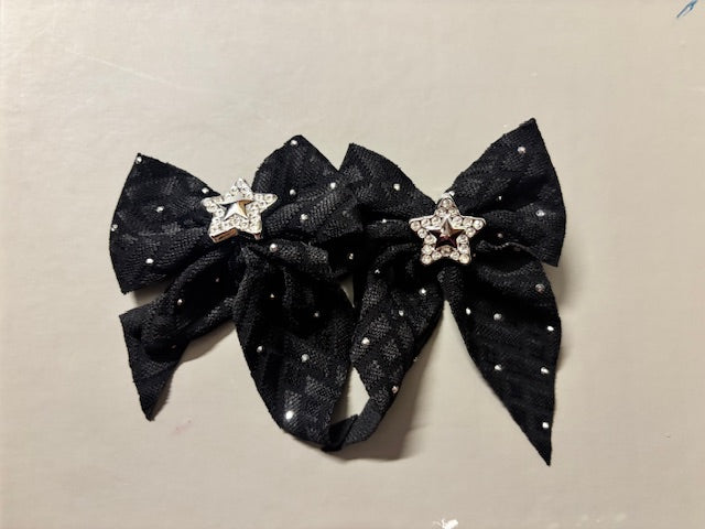Black with white dots bows