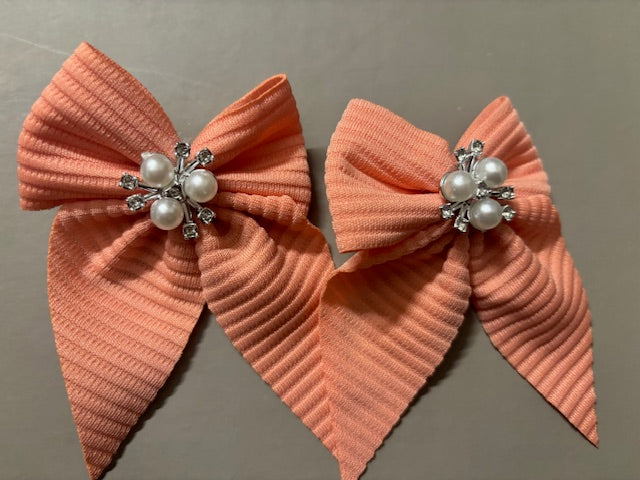 Soft Peach Bows