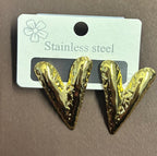 Large Gold Heart Stainless Steel Earrings