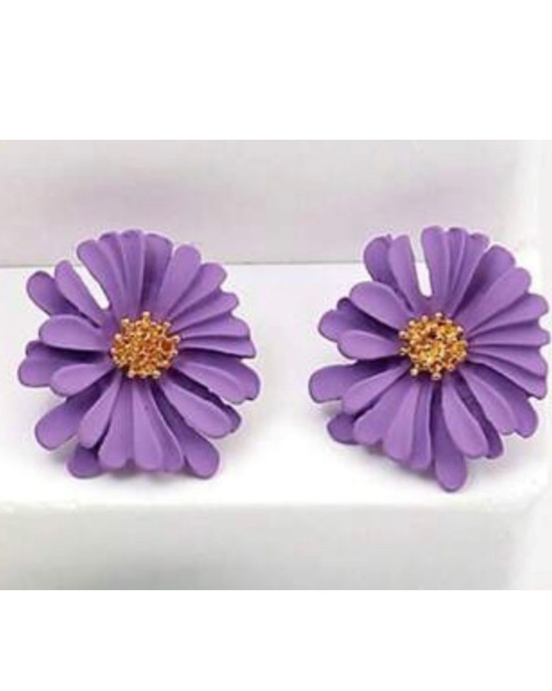 Purple Flower Stud Earrings