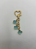 Light Blue Flower Charm Keychain