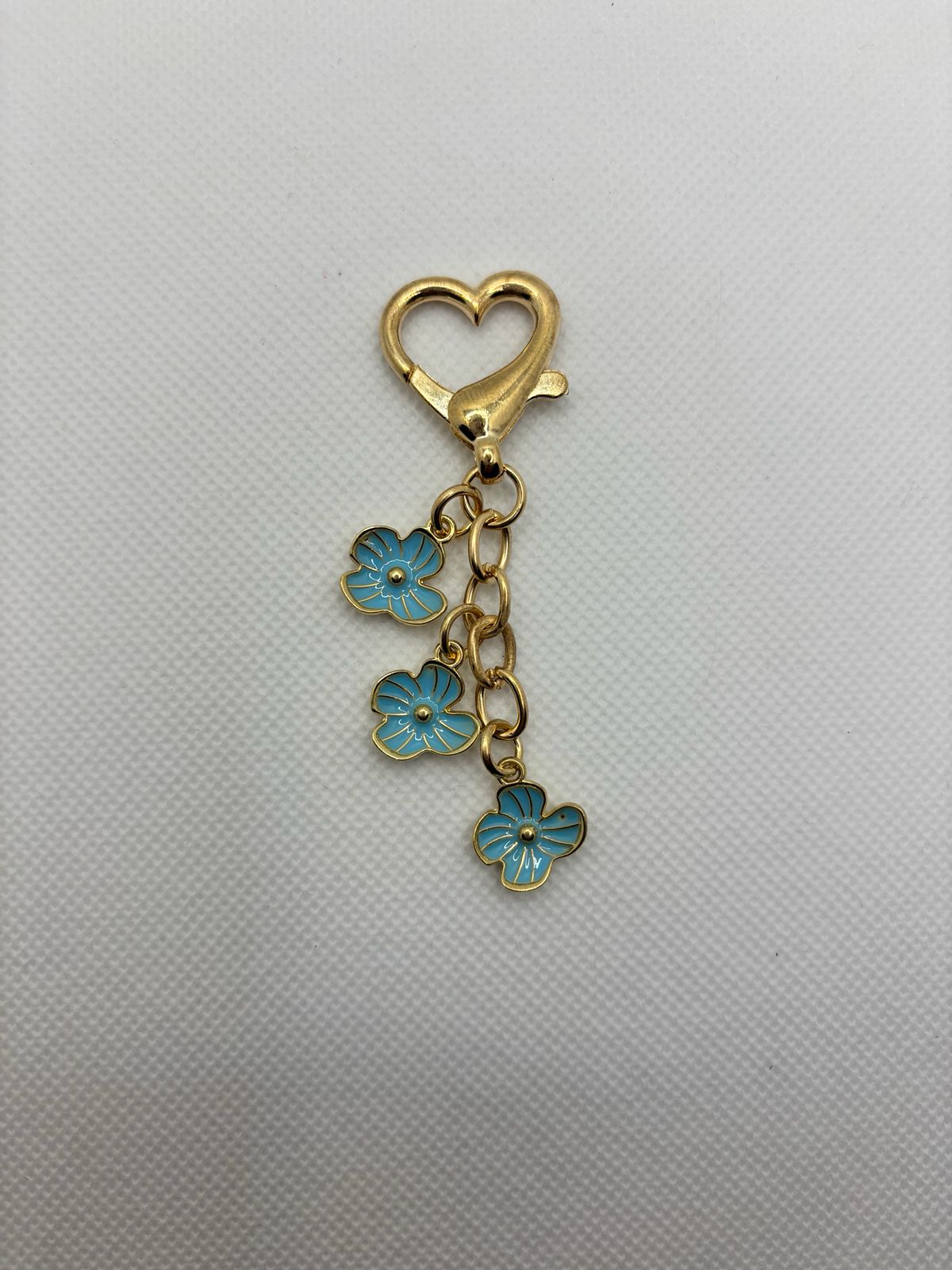 Light Blue Flower Charm Keychain