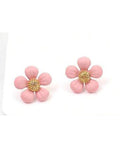 Light pink flower stud earrings
