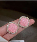Elegant pink statement earrings
