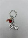 No. 1 Teacher's Day Keychain with apple