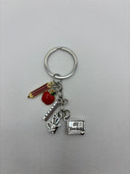 No. 1 Teacher's Day Keychain with apple
