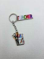 Notebook and Pencil Holder Teacher's Day Keychain
