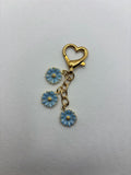 Pastel Blue Flower Charm Keychain