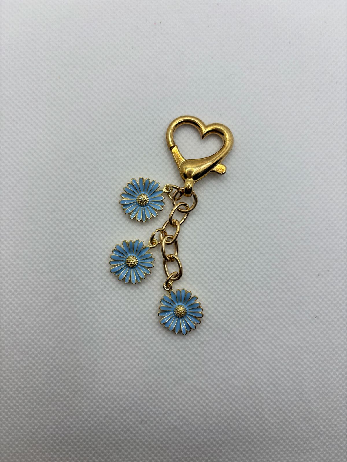 Pastel Blue Flower Charm Keychain