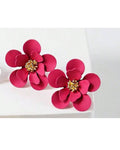 Pink Flower Stud Earrings