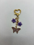Purple Flower and Butterfly Charm
