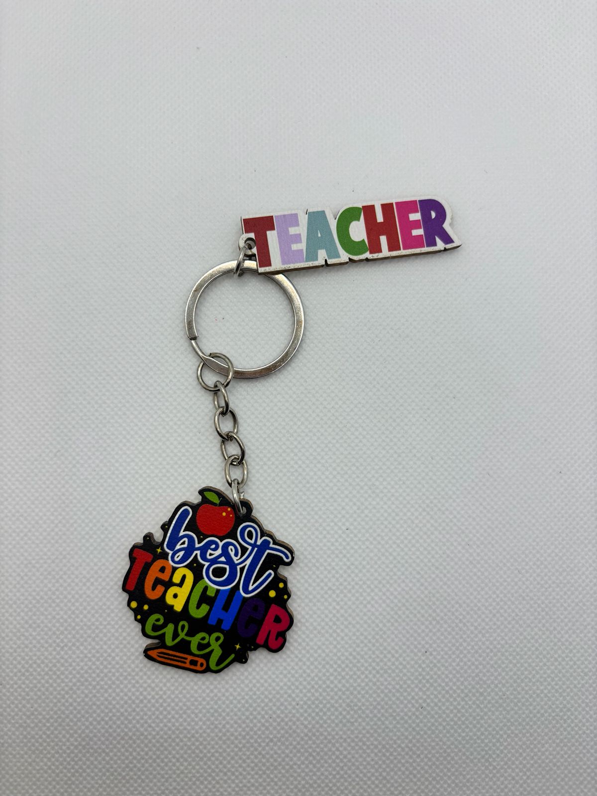 Rainbow Best Teacher Ever Keychain