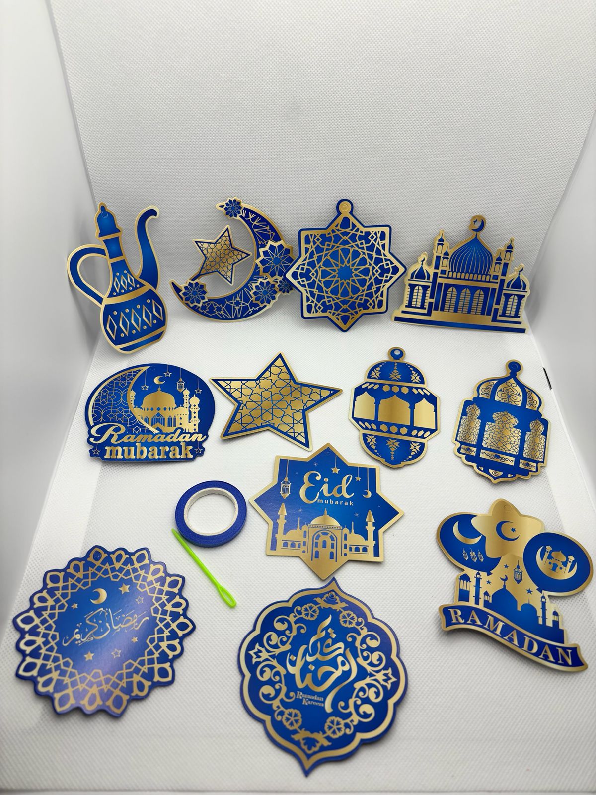 Ramadan Hanging Decorations - Blue and Gold