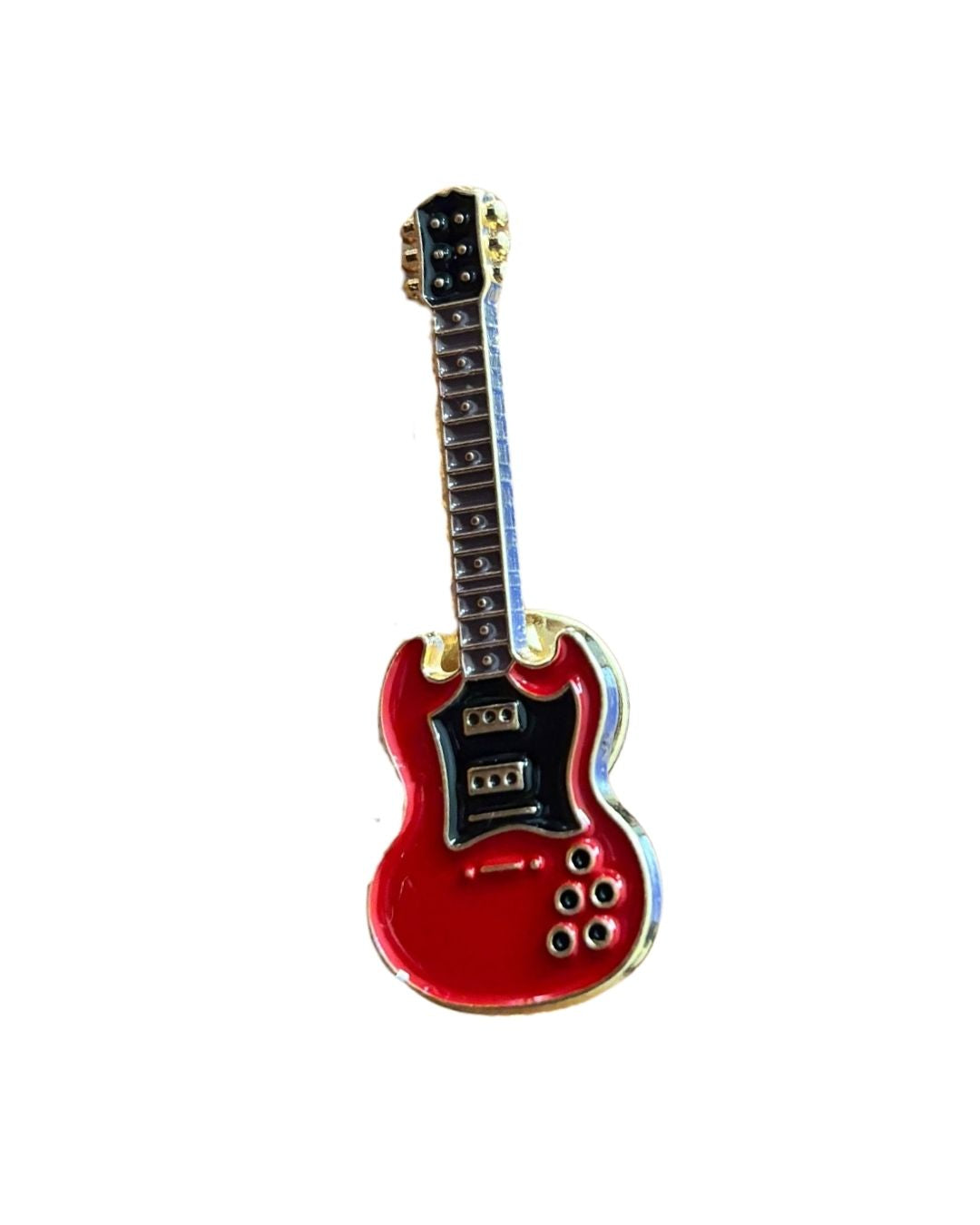 Red Guitar Enamel Pin