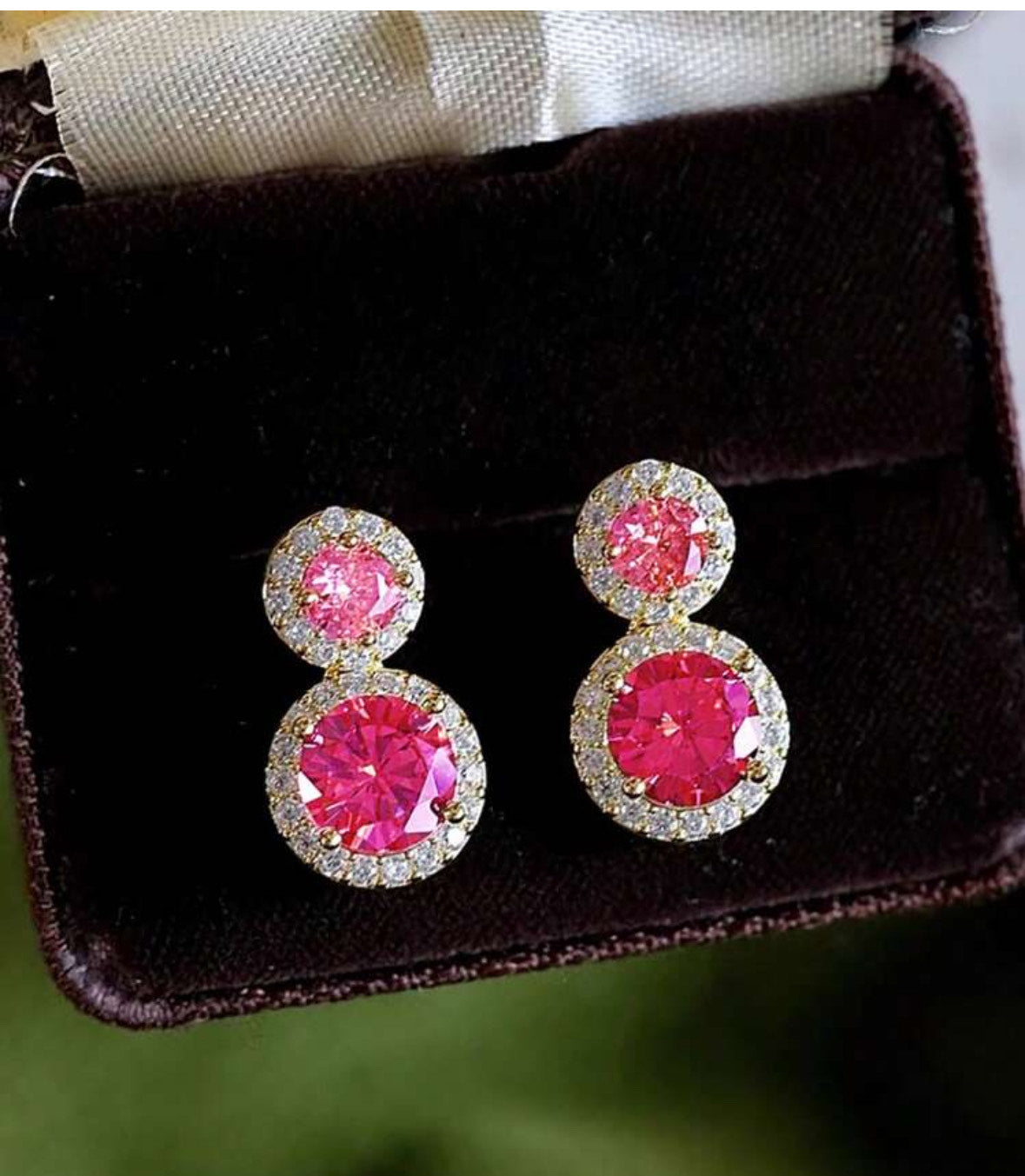 Sparkly Pink Drop Earrings