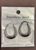 Stainless Steel Silver Hoop Earrings _ Design 7