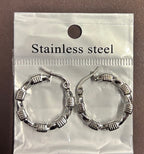 Stainless Steel Silver Hoop Earrings _ Design 8