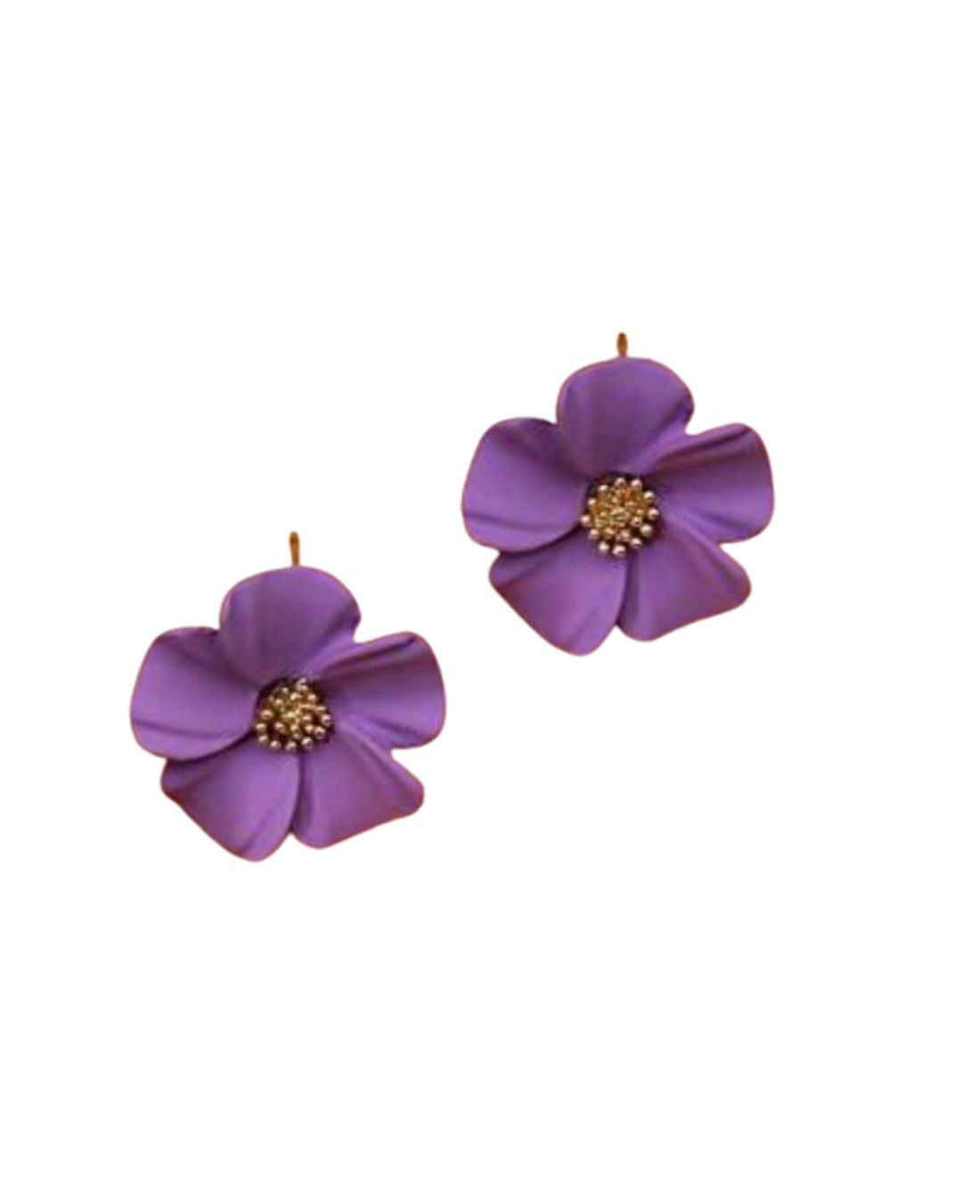 Small Purple Flower Earrings