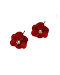 Small Red Flower Earrings
