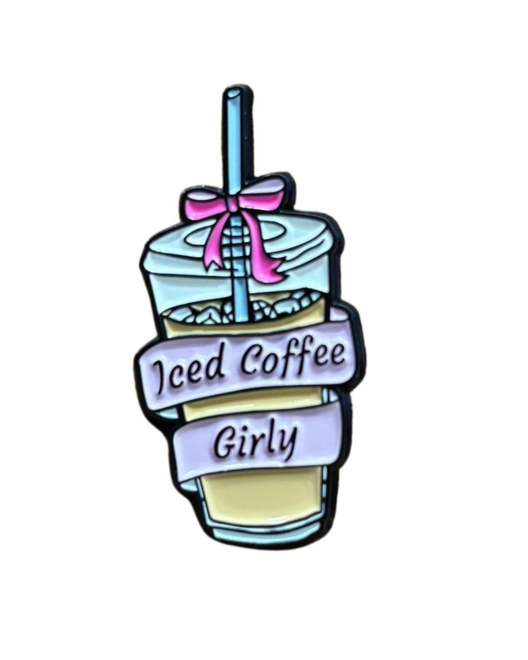 Iced Coffee Girly Enamel Pin