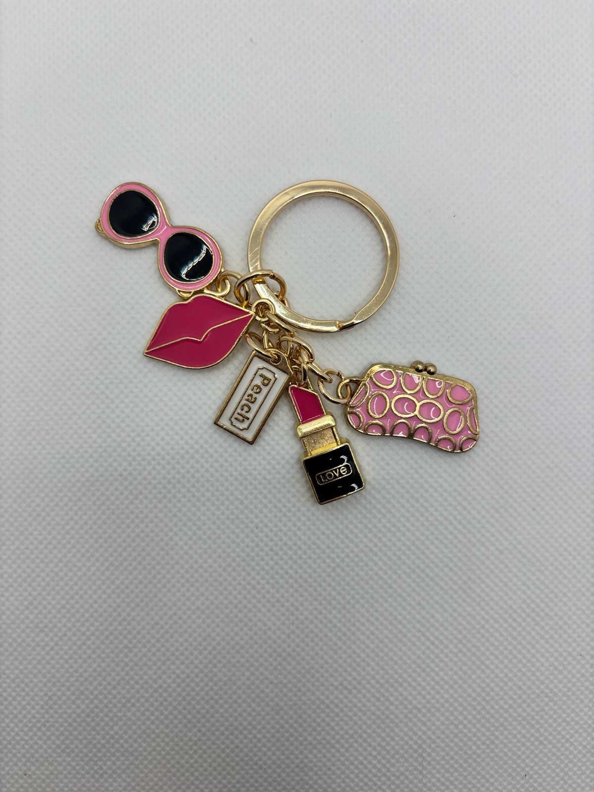 Sunglasses Lipstick Valentine's Day Keychain