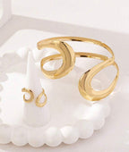 Gold Open Cuff Bracelet & Ring Set