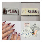 24 Pcs Long Coffin Mauve Cat eye Press-On Nails