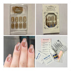 Warm Champagne-bronze Cat Eye Press on Nails