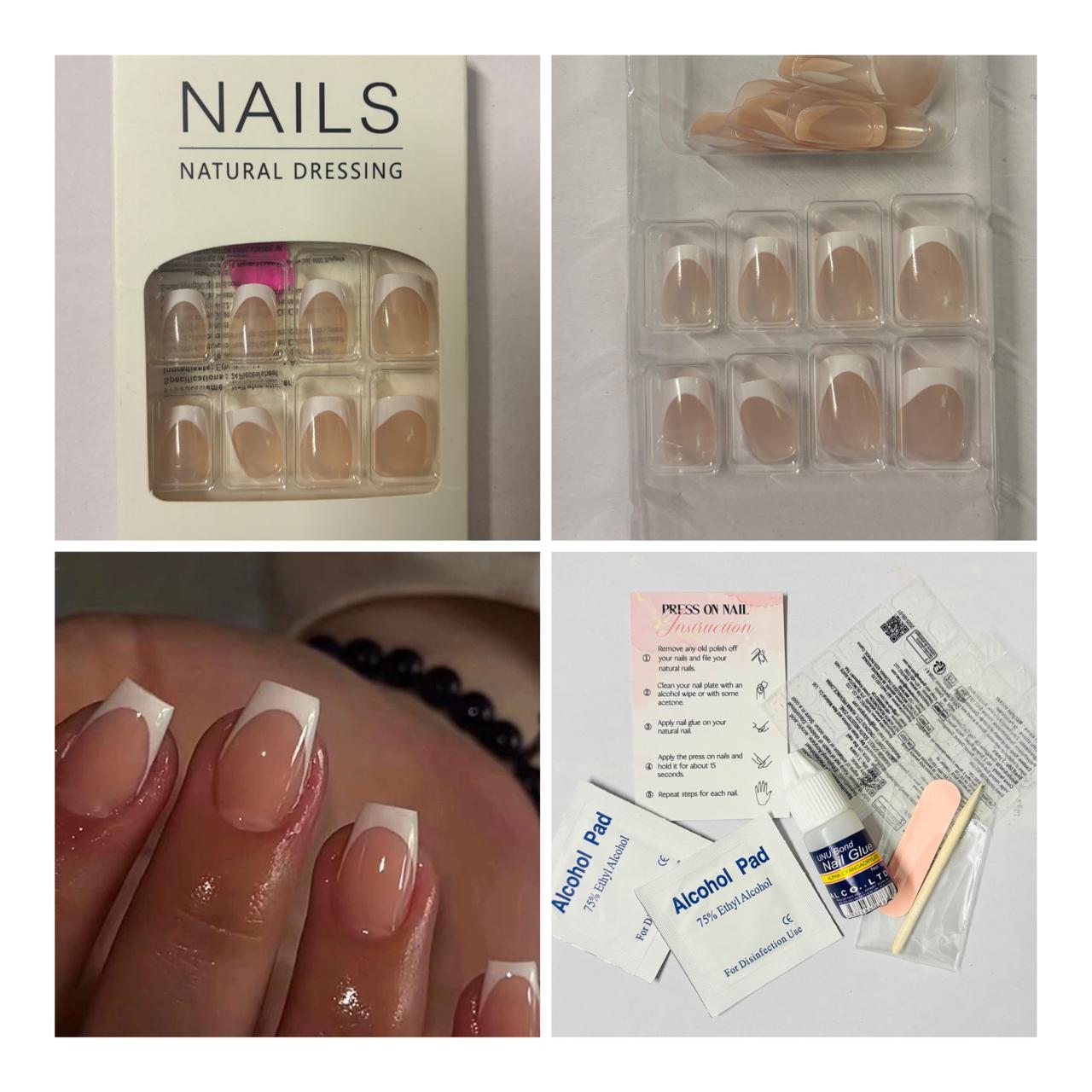 Elegant Nude French Press-On Nails – Square Shape