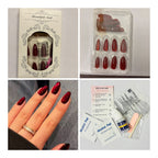 Ruby Red Cat Eye Press-On Nails – Almond Shape