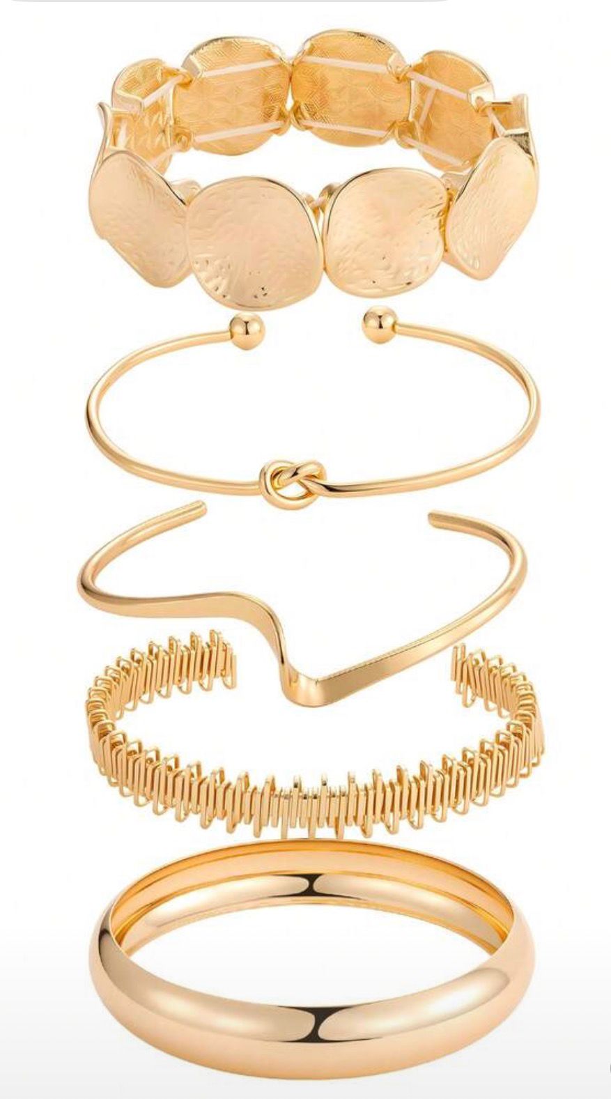 Gold Statement Bracelet Stack