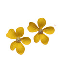 Yellow Petals Flower Earrings