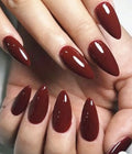 24 Pcs Almond Shape Burgundy Nails