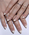 24 Pcs Almond Shape French Nails