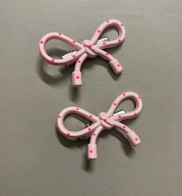 Light Pink Bow Clips