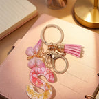 Pink Gradient Alphabet S Keychain