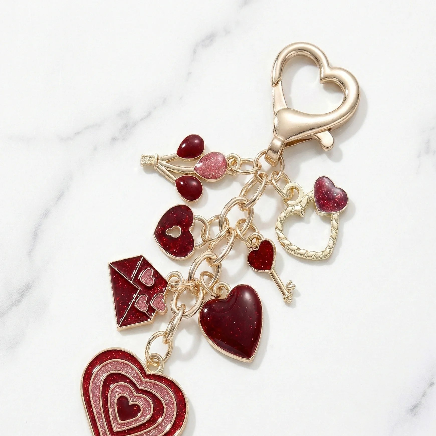 Valentines Day Key Chain Maroon Heart