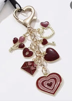 Valentines Day Key Chain Maroon Heart
